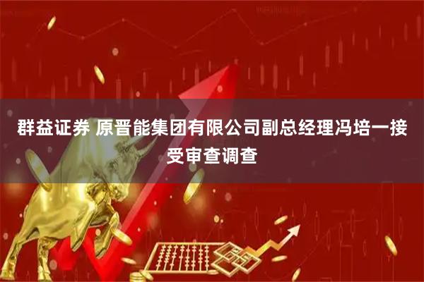 群益证券 原晋能集团有限公司副总经理冯培一接受审查调查